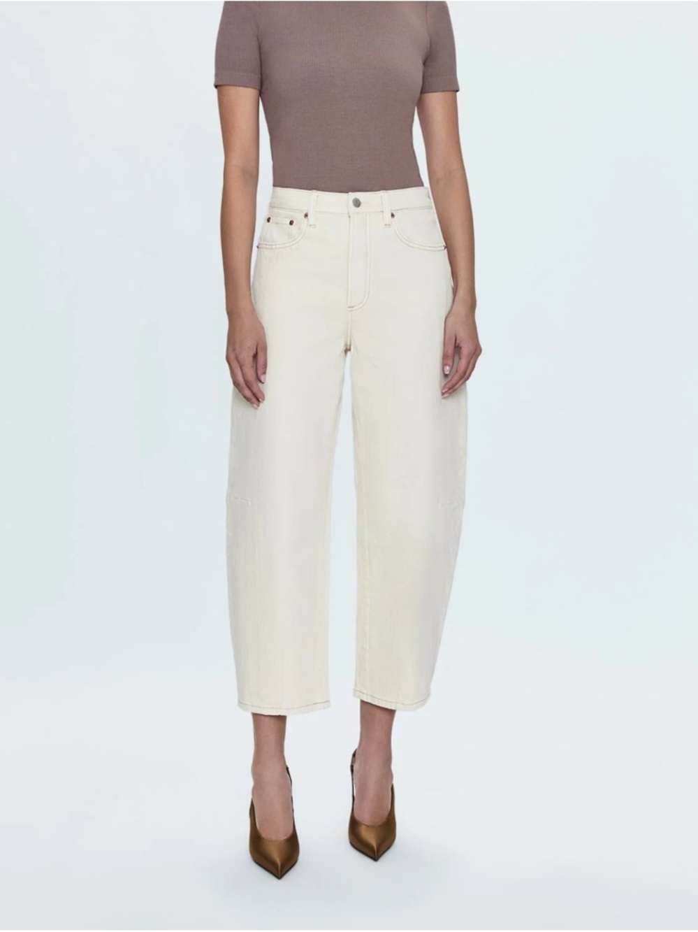 Pistola Eli Barrel Jeans in Cream - 28